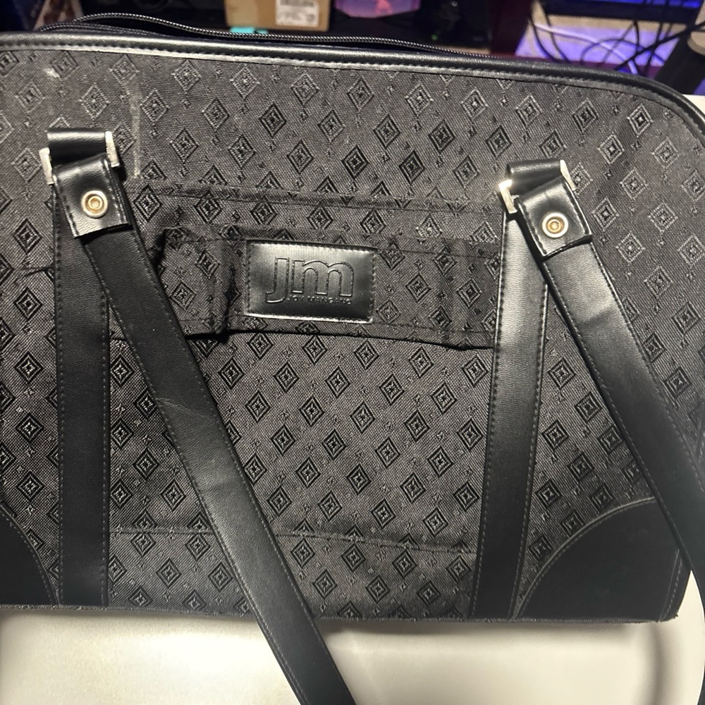 Joy Mangano Black Diamond-Pattern Duffel Bag